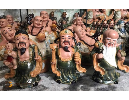 Tam đa phúc lộc thọ men rạn S5 Tam đa phúc lộc thọ men rạn S5